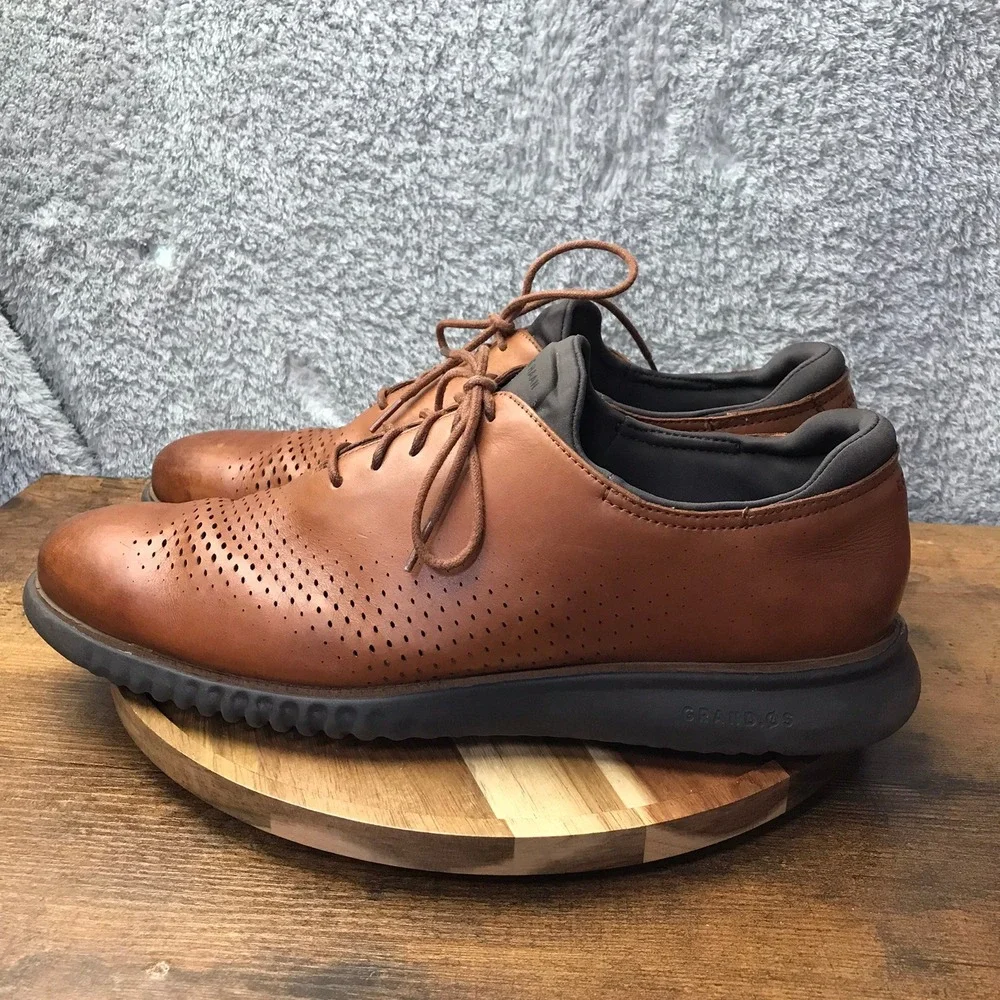 Cole Haan 2.ZERØGRAND Laser Wingtip Oxford Mens 16M British Tan Leather Lined